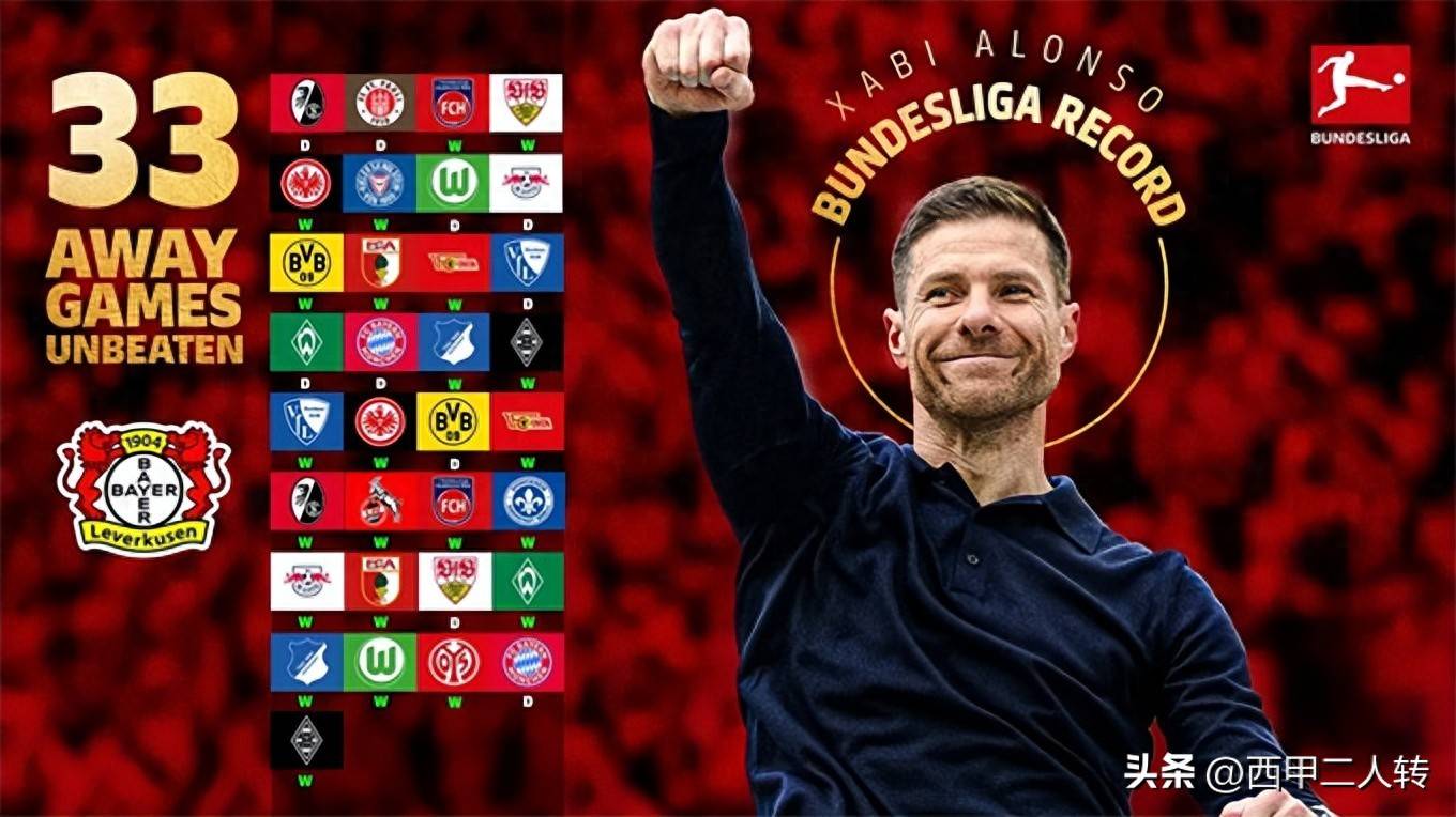 尴尬！勒沃库森追平德甲客场不败纪录，赛季冠军梦破灭